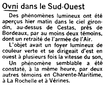 OVNI DANS LE SUD-OUEST D&eacute;but des articles pr&eacute;c&eacute;dents