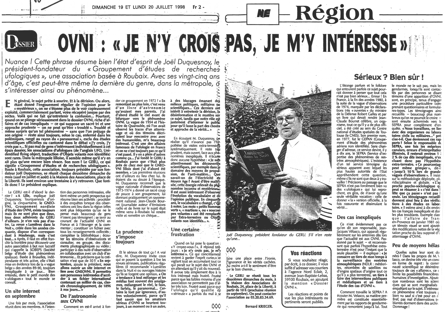 Interview de Jo&euml;l Duquesnoy (GERU) et Jean-Jacques Velasco (SEPRA)