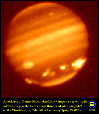 s&eacute;rie d'impacts sur Jupiter