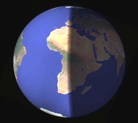 Globe &agrave; demi &eacute;clair&eacute;