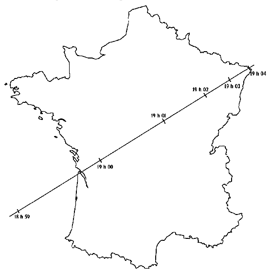 Trajectoire pas tr&egrave;s correcte se terminant au nord de Strasbourg &agrave; 19 h 04