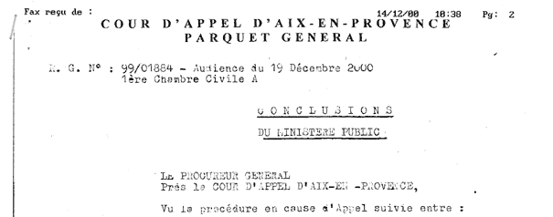 Fax re&ccedil;u le 14/12/00 10:38