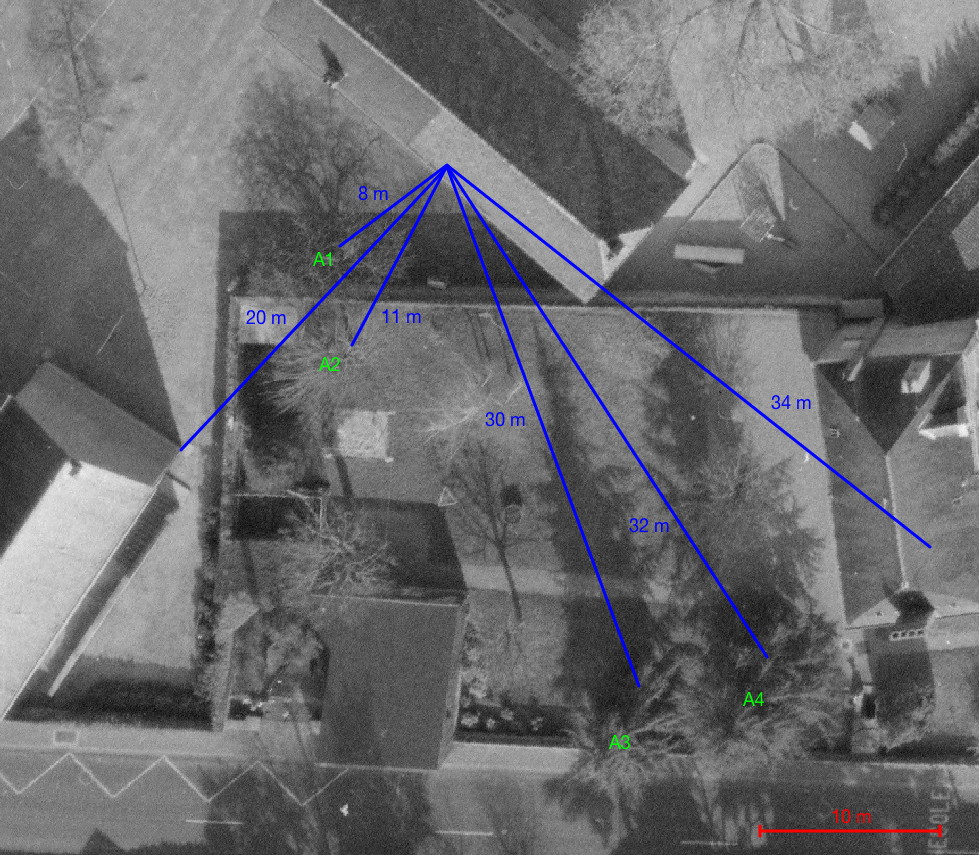 Dispositin du b&acirc;timent et distance des arbres