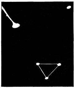 Dessin triangle+tra&icirc;n&eacute;e+lumi&egrave;re