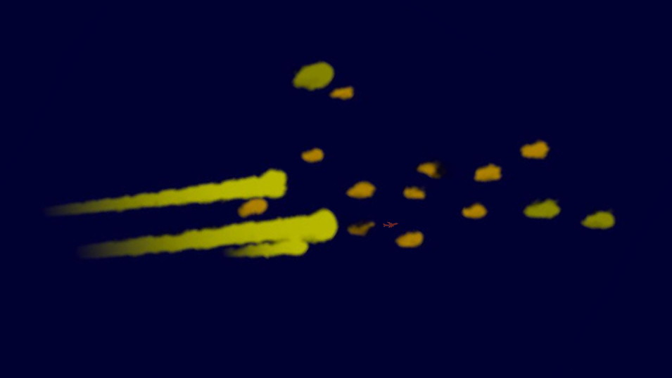 Avion tout petit entour&eacute; des lumi&egrave;res de la rentr&eacute;e