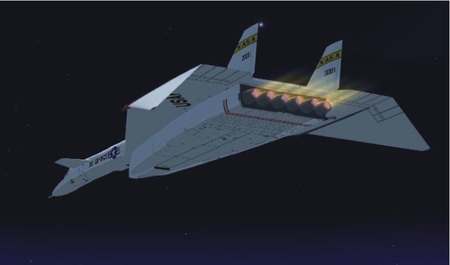 Avion delta avec six r&eacute;acteurs