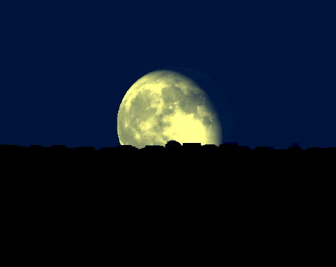 Lune gibbeuse pas compl&egrave;tement lev&eacute;e