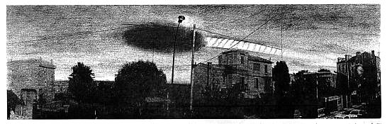 Dessin de l'engin ayant pass&eacute; la maison